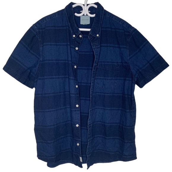 American Eagle Men’s Short Sleeve Button Up 100% Cotton Denim Shirt, Size XXL - Picture 5 of 5